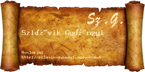 Szlávik Gyöngyi névjegykártya