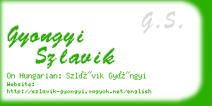 gyongyi szlavik business card